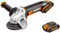 WORX WX800 18V (20V Max) Cordless 115mm Angle Grinder with x2 2.0Ah Batteries, Black