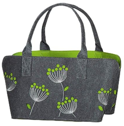 GILDE Shoppingbag 'Dillblüte' aus Filz, 41 cm, hellgrau-dunkelgrau, Sortiert