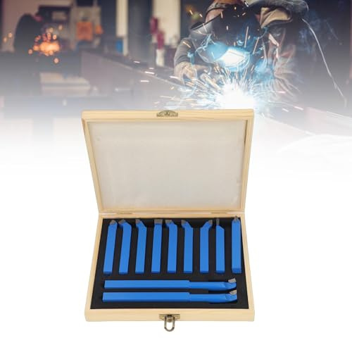 Jeu de 11 outils de tournage en métal dur 12×12mm Outil tournage metaux en acier Outil tour à métaux gouges tournage bois outil coupe tour outils coupe tour metaux outil fraisage metaux