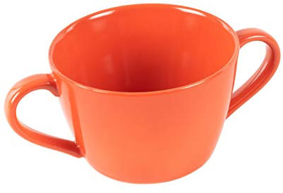 Bol antidérapant avec anses en porcelaine extra dure - Rouge