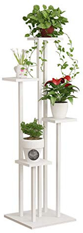 Weiß Blumentreppe aus Metall Holz | Pflanzentreppe, Pflanzenregal Blumenregal, Blumenbank, Pflanzenständer Blumenständer für Innen Außen Garten Dekor