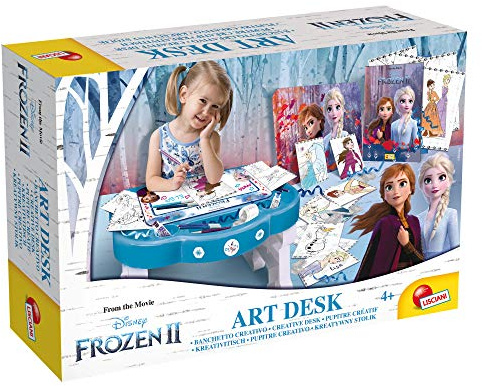 Lisciani - FROZEN La Reine des Neiges 2 - Pupitre Créatif Avec Accessoires - Kit Bureau Pour Enfants Dès 4 Ans - Développe la Créativité et l'Imagination - Fabriqué en Italie