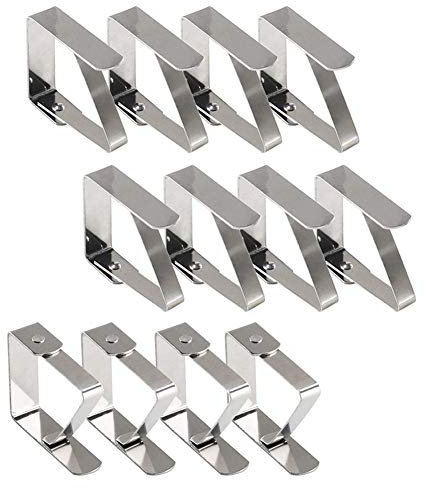 Fermatovaglia Acciaio, Fermatovaglia per Esterno, Clip Tovaglia,12 Pezzi Tovaglia Clip in Acciaio, Gadget Molla Fermatovaglia, Tavolo Panno Copertura Pinza per Outdoor Picnic Party