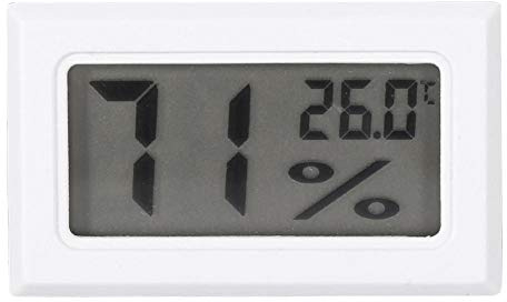 Tonysa Thermomètre d'humidité précis, Moniteur d'humidité d'intérieur de thermomètre d'hygromètre d'affichage à Cristaux liquides Digital pour la Maison, Bureau, Serre(Blanc)