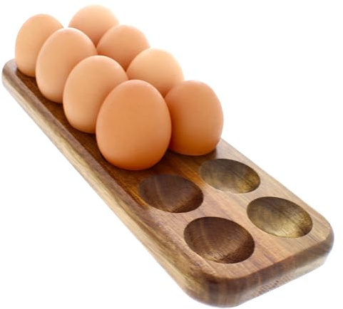 GUI'S CHICKEN COOP Egg Tray - Rustic Wooden Egg Holder For Eggs Usable in Kitchen Refrigerator, or Countertop for Display or Storage - Easy to Clean… (12 Eggs)