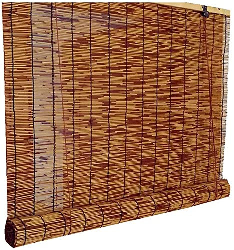 JXQ Natürlicher Schilfvorhang, Bambusvorhang, Carbonisierung Römische Blinds Louver-Fenster, Schatten/Blackout, dekorative Bambusrollo blind, atmungsaktiv, für den Außenbereich/Indoor