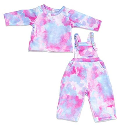 Aeromdale Ropa de muñeca para muñeca americana de 46 cm de 18 pulgadas – T-shirt Bib and Brace Overalls Trajes Accesorio - #C
