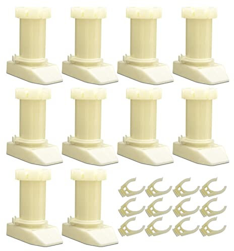 Plinth Furniture Feet Levelling Foot, Plastic Adjustable Cabinet Legs, Cupboard Foot Leg Replacement, for Kick Board Clips Kitchen Bathroom Table Chair(Color:10pc,Size:10-14 cm)
