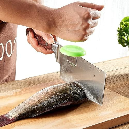 Fish Scaler Remover Fish Scaler Scraper Stainless Steel Easily Remove Fish Scale Tool Kitchen Gadgets (Green)