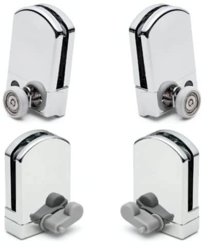 Shower Door Rollers Hangers and Guides Set of 4 Replacement Spare Parts Suits Kudos J058