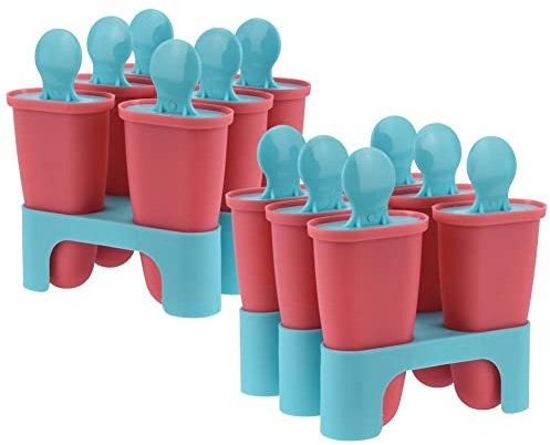 Stieleisformen Eisformen für Eis am Stiel wiederverwendbar 2 Stück + Ständer 2x6 Stück Eis