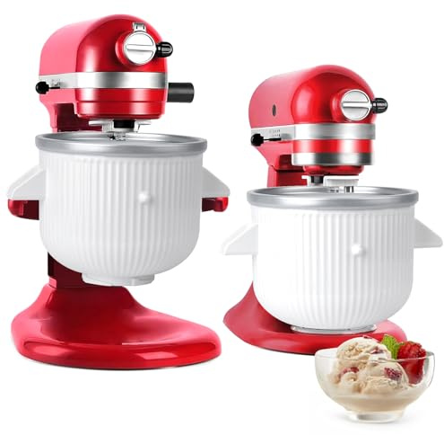 Eismaschinen-Aufsatz für Kitchenaid Standmixer, 2 Quart Frozen Yogurt – Eis- und Sorbet-Gelatomaschine, passend für Kitchenaid Standmixer mit 4,5 5 6 7 qt