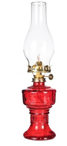 BESSX Öllampen, 13-Zoll-Öllampenlaterne, Vintage-Stil, verstellbar, Pferd, Klassische Desktop-Öl-Kerosinlampe for den Innenbereich (Farbe: Rot) (Color : Red)