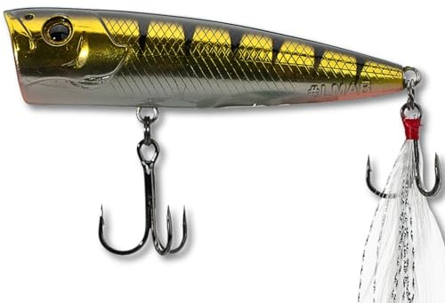 Topwater Köder LMAB Splash Vibe 70F, 7 cm Popper Angeln, bleifrei, Popper Angelköder, Oberflächen Wobbler, Oberflächenköder Hecht, Plopper Angeln, Barsch, Rapfen Köder