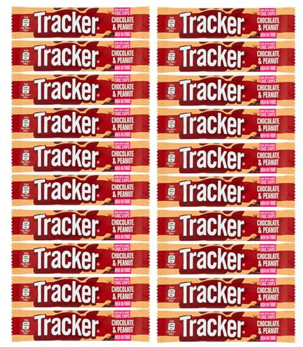 Tracker Chocolate Peanut Bar 37g Pack of 20 Vegeterian Cocoa Cereal Oats Roasted Nuts Nutrition Protein High in Fibre Healthy Snack with Welari Thank You Card | (20pack) (740g)