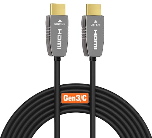 RUIPRO 8K fiberoptisk HDMI 2.1b kabel 50 fot 48 Gbps 8K60Hz 4K120Hz Dynamic HDR HDCP2.2/2.3 för RTX4080/4090/3080/3090, Xbox S/X, PS5/4, AVR, projektor, LG/Samsung/Sony TV