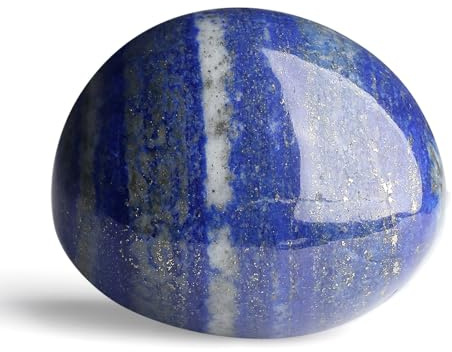 GUJOXILA 4-5cm Lapislazuli Heilsteine Kristalle Polieren Groß Edelsteine Steine Rohstein Trommelsteine Kristall Sorgenstein Handschmeichler Stein Meditation Angst Stress Relief 1PC