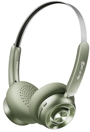 iKF R1 Pop Kabellose Retro-Kopfhörer, Bluetooth On-Ear-Kopfhörer mit ENC klaren Anrufen, 75 Stunden Spielzeit, Geräuschisolierung, EQ-Modi, Setero-Sound, Transparenzmodus für PC/Phones(Grün) | 35ms Geringe Latenz, Anpassung über App, Film Modus, Integriertes Mikrofon, leichtes Design, Studium, Gaming, Grün