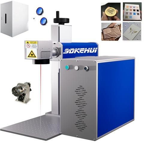 30W JPT MOPA Fiber Laser Marking Machine Lasergravur Maschine Gravur Laser Graviermaschine Cutter Engraver Beschriftungslaser 70*70mm & 200*200 mm F-Theta Scan Lens mit D80 Rotary Compatible LightBurn