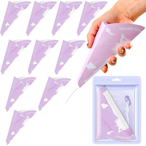 DILUSILK Weibliches Urinal, 10 Stück, Einweg-Papier-Urinal für Frauen, tragbar, wasserdicht, Urinal, stehend, Urinal, Trichter für Schwangere, Verletzte, Camping, Reisen, Outdoor-Aktivitäten