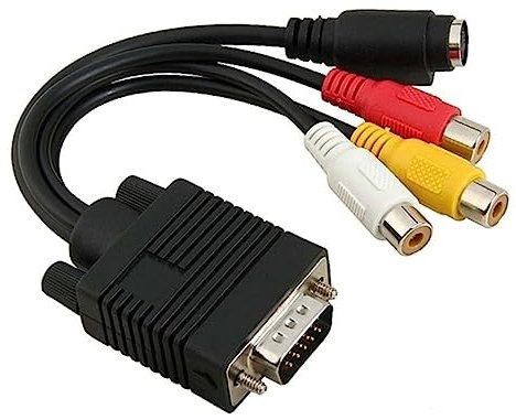 CAXUSD Vga to S-video Adapter for Svga to Conversion Compatible Vga to Adapter Cable for Home Theater Setup