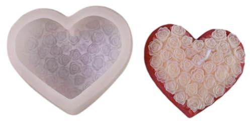 Gewebte Liebesrose, Aromatherapie-Kerzenform 2025, Valentinstag, herzförmig, Valentinstag, Geschenk, Silikonform, Hochzeit, Weihnachten, Bienenstock, handgefertigte Seife, Schmuck, Pflanze, groß,