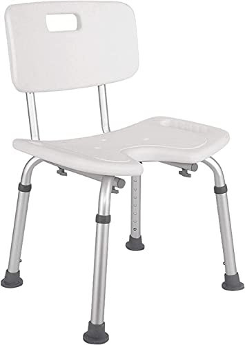 Sgabello da doccia regolabile in altezza con design antiscivolo e schienale, sedile da bagno per anziani e disabili, panca per vasca da bagno, comfort e sicurezza per anziani