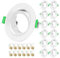 Projecteurs Spot Encastrable GU10 Set Cadre Avec Douille Céramique GU10, Rond Blanc Mat Cadre de Montage Spot LED, Orientable A 30°, Ouverture Ø68mm-80mm, Pour Spots de Plafond, Lot de 12