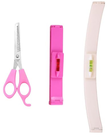 2 Pièces Bang Ruler Et 1 Morceau De Ciseaux, Outils De Fabrication De Cheveux, Outils De Coupe De Cheveux, Accessoires De Salon De Coiffure.
