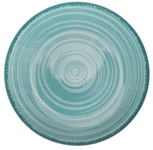 Juego de 6 platos llanos de porcelana Ø27 cm, cabaña Acqua
