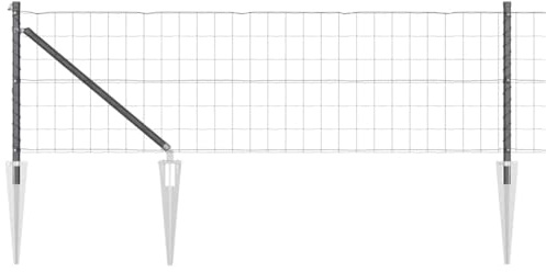 vidaXL Stängsel med stolpe Grå 0,4 x 10 m Stål och PVC, Trädgårds- och terrassstaket, moderna utomhuspaneler, hållbart skydd, stiligt avskildhet, praktisk set