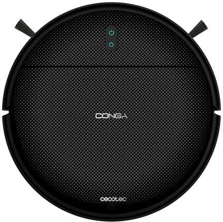 Cecotec Robot Aspirador Conga M10. Navegación Giroscópica Ordenada, 2000Pa Presión de Succión, Autonomía 120 Minutos, Sensores Anticaídas y 2 Cepillos Laterales, Diseño Compacto, App Control