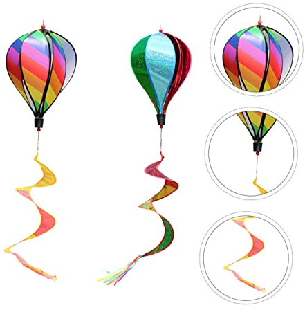 GARIOUANS Moulin à Vent Extérieur Montgolfière Arc-Ciel Rotatif Plastique Décoration Suspendue pour Jardin et Cour Couleur Aléatoire Couleur Aléatoire