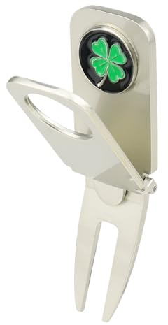 Divot Repair Tool - Metallfaltbare Golfstechgabel, Magnetkugelmarker, langlebige Edelstahl -Zinken mit ergonomischem Griff | Handy Green Fixing Accessoire für die Praxis, Kurswartung, A