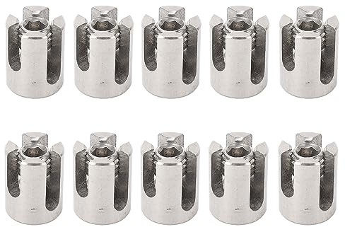 316 Stainless Steel Wire Rope Trellis Cross Clips for 6mm Cable Railing System, 10 Pack Rope Clamps for Indoor and Outdoor Wall Trellises, 90 Degree Wire Fastener Hardware