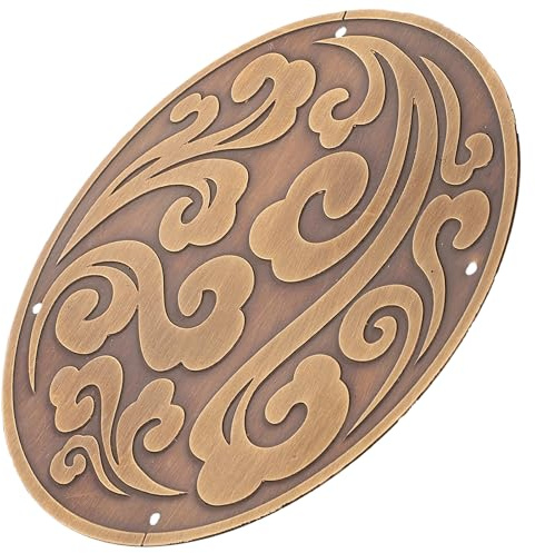 TIDTALEO Aplique de Latón Tallado Vintage de 11 CM para Armarios y Puertas, Adorno Clásico Chino de Bronce para Decoración de Cocina y Comedor