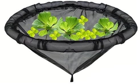 Estanque De Isla De Natación, Barrera De Planta Flotante De Malla Impermeable, Isla De Planta Flotante para Estanque: Protege Las Plantas Acuáticas, Ajustable A Los Niveles De Agua, Negro, 17.72