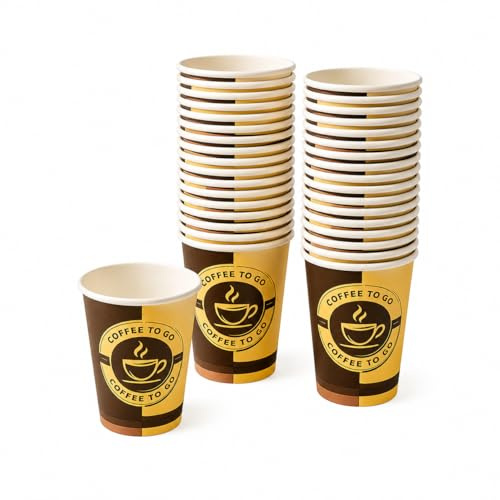 TG-GENT GreenInpaked Kaffeebecher 200ml - 150 Stück | Auslaufsichere Kaffeebecher to go - Ideal für Heißgetränke wie Kaffee, Cappuccino oder Tee | Stabile Espressobecher bzw. Pappbecher (150, 200ml)