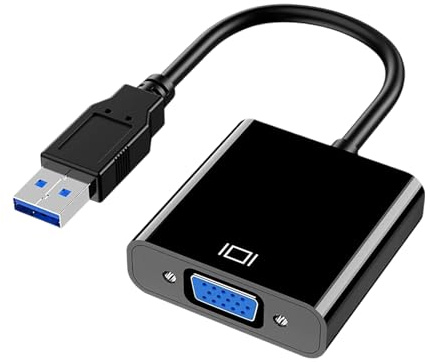 Adaptador USB VGA con pantalla de 1080P para ordenadores portátiles de sobremesa, proyectores, convertidor VGA-USB 30 para transmisión de vídeo de alta definición, compatible con Plug and Play, color