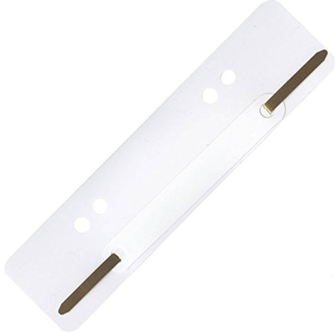 Heftstreifen aus PP-Folie mit Plastikdeckleiste, 3,4 x 15 cm (50 Stück, Weiß)