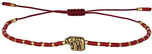 KELITCH Glücklich Gold Elefant Strang Armbänder Handgefertigt Modeschmuck für Damen und Mädchen