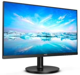 Philips Monitor Gaming 221V8A da 22, Adaptive Sync 75 Hz, VA, Full HD, 4 ms, HDMI, VGA, Casse Audio Integrate, Attacco VESA, Nero