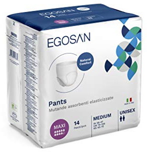 Egosan Pannolone Mutandina Maxi Taglia M - Pacco con 6 confezioni da 14 pezzi - Dispositivi Assorbenti per Incontinenza Grave, Ultra Comfort, Protezione Totale, Sistema Antiodore, Traspiranti, Unisex