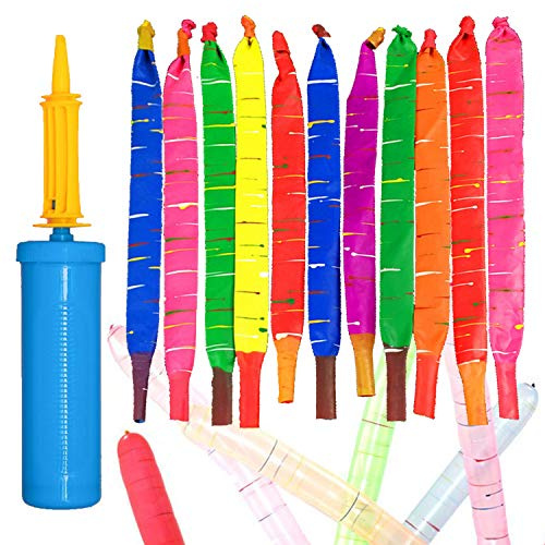 Carykon 200PCS Rocket Balloons with Pump Holiday Party Decoration Screaming Flying Whistle Balloons