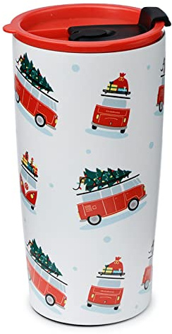 Puckator Weihnachten Volkswagen Bulli VW T1 Surf Adventure Thermobecher für Lebensmittel und Getränke aus Edelstahl 500ml