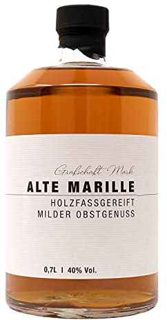 Grafschaft Mark Alte Marille Schnaps 1 x 0,7 L | 40% vol. Alkohol | milder Obstbrand, im Holzfass gelagert| mit voll fruchtigem Aroma von Aprikosen | hochwertiger Obstler