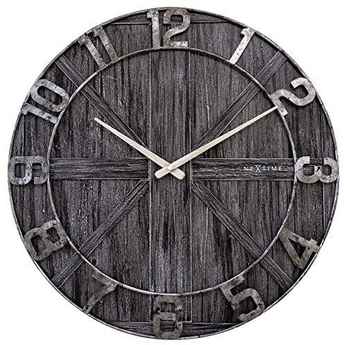 NeXtime 3276ZW Retro Uhr Aluminium grau