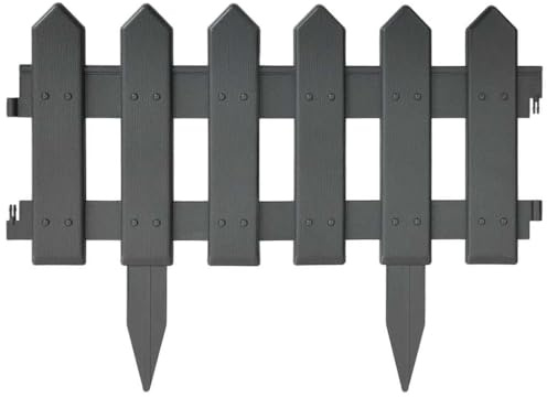 vidaXL 25x Bordes de Jardín Césped Cortina Frontera Parterres Delimitador Planta Flor Patio Terraza Balcón Exterior Decoración PP Gris Antracita 10 m