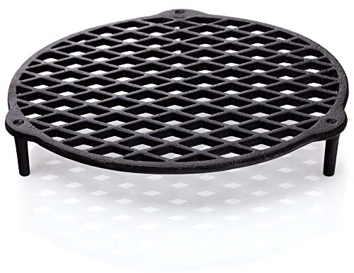 BBQ-Nerd© Grille empilable en fonte Ø 30 cm pour casserole de 13,6 l | Insert pour cuisiner à la vapeur dans le four néerlandais Grille, sous-verre