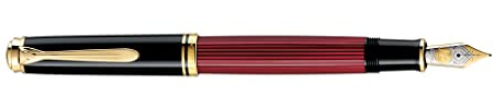 Pelikan Fine-Writing Füllhalter Souverän 800 Schwarz-Rot, Feder EF, in Faltschachtel, 816502, Extra-Fein